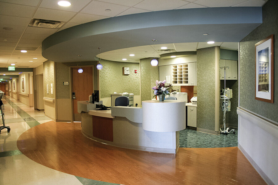 healthcare facility front reception desk