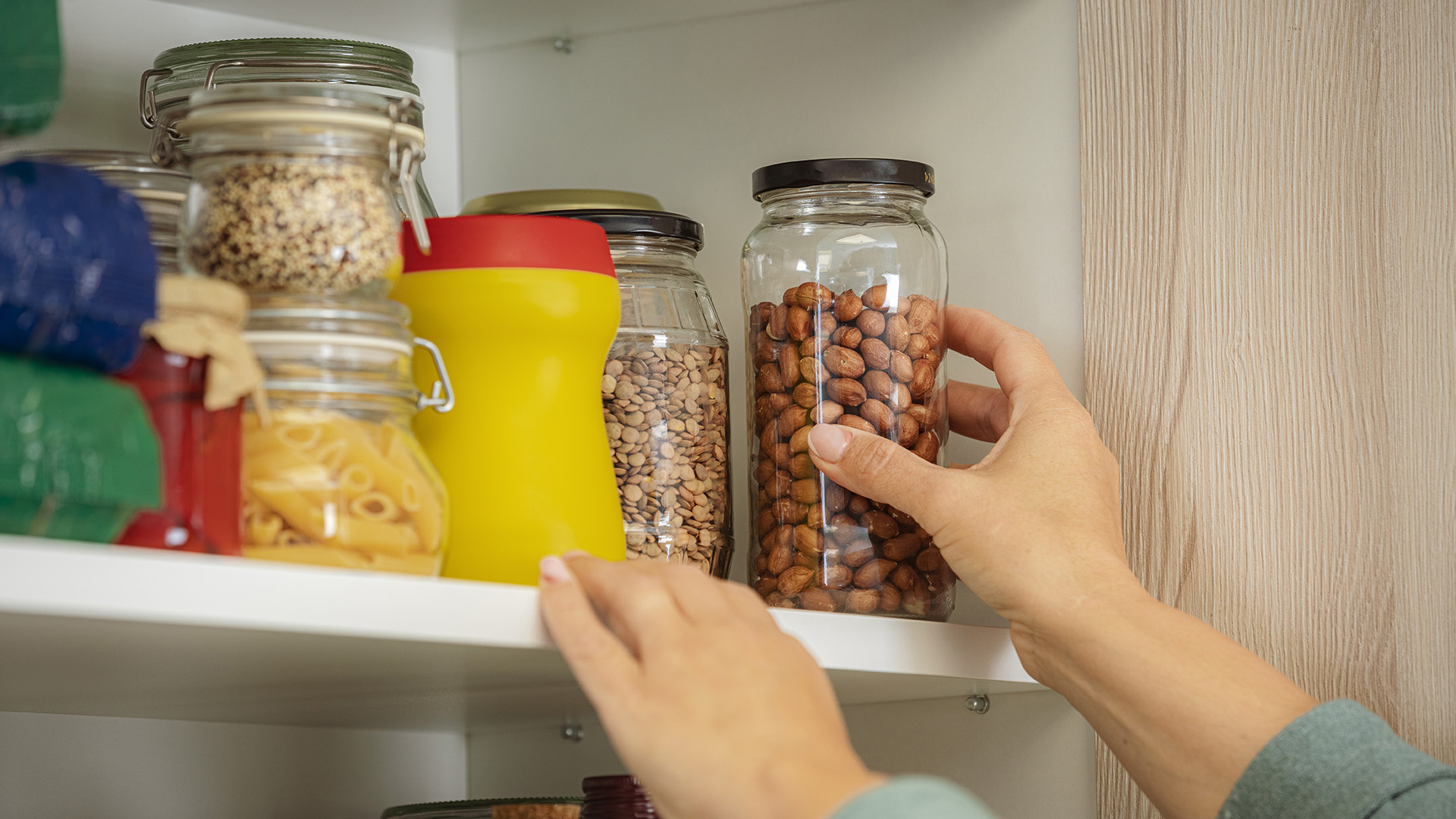 Closeup of a pantry