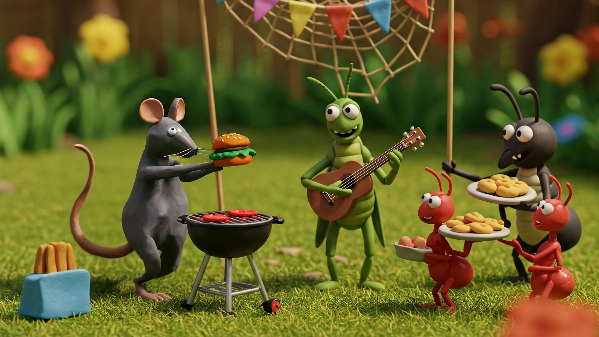 pests having a backyard celebration