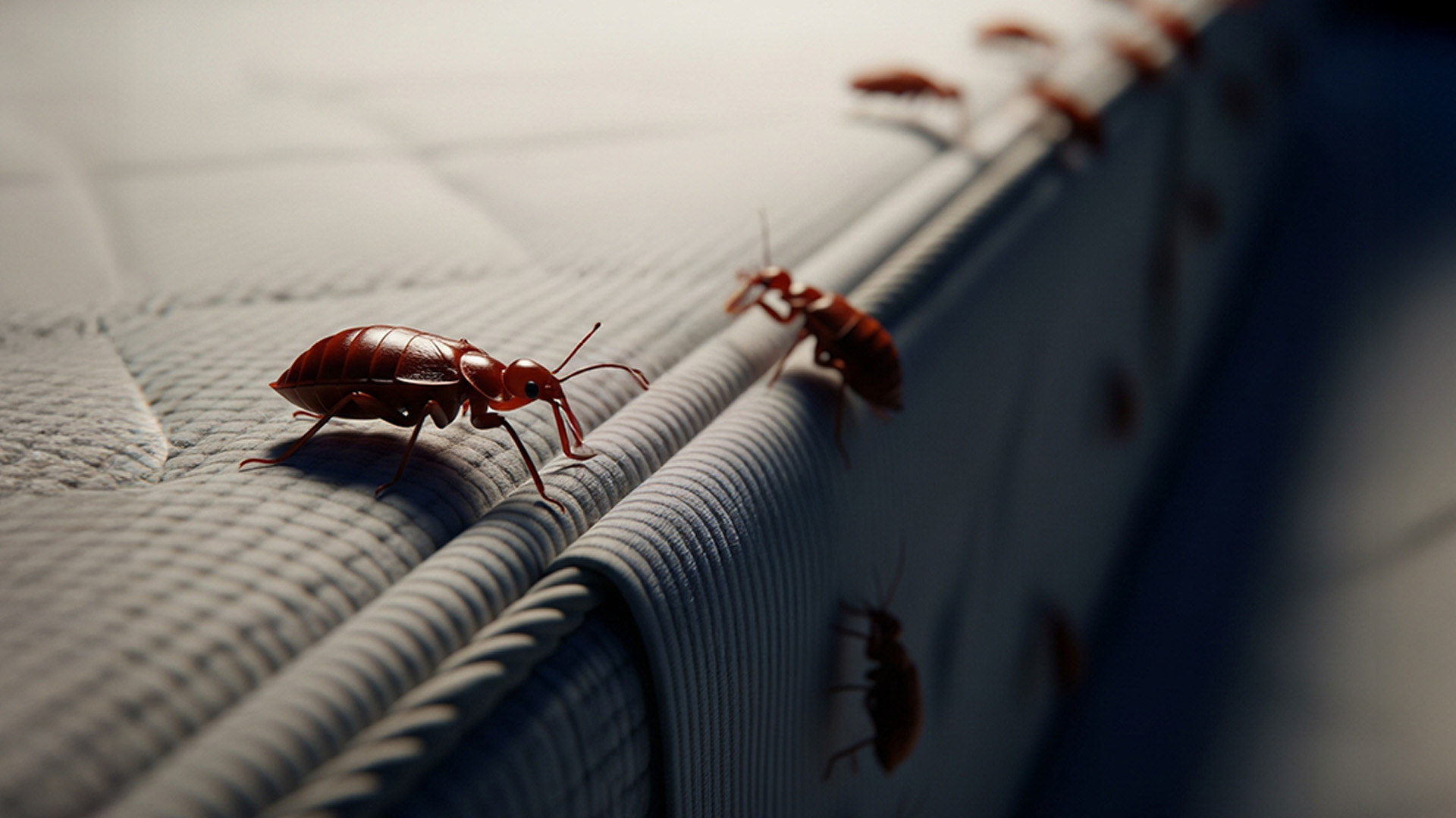 AI-generated image of bed bugs on a mattress